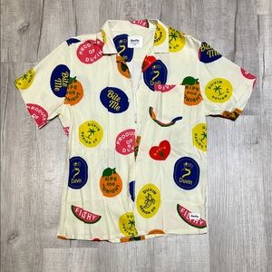 Duvin Fruit sticker Graphic Print Shirt - Multicolor Large